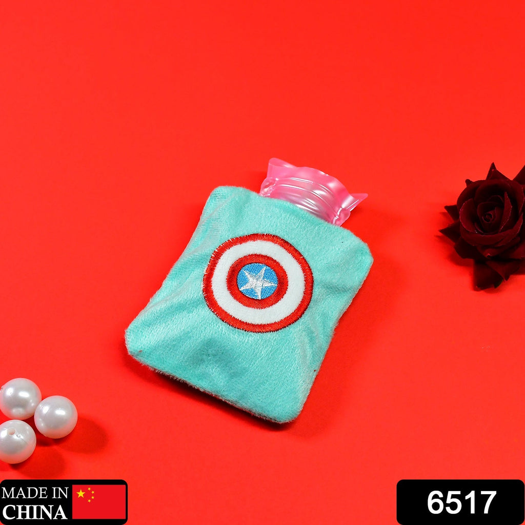 Captain America hot water bag displayed without its protective fabric cover.
