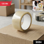 Clear cello tape roll, ideal for home and office packaging tasks.