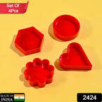 Close-up of the versatile cookie cutter set, showcasing four distinct shapes.