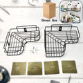 Metal shower shelf 2-pack installed in a bathroom corner with bath essentials
