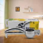 Food-grade aluminium lemon squeezer for efficient juice extraction.