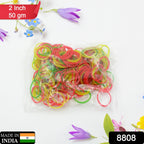 Multicolour rubber bands securely bundling a stack of papers and documents.