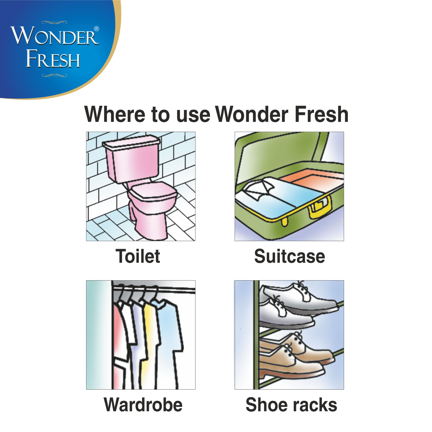Wonder Fresh Lavender Air Freshener Blocks 50g with visible lavender scent notes.