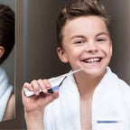 Compact Water Flosser on a bathroom counter, ideal for daily dental hygiene at home.
