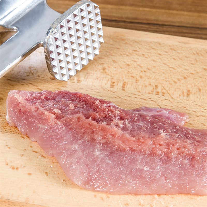 Heavy-duty meat tenderizer hammer featuring dual faces for superior results.