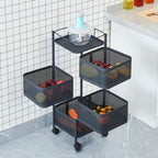 A Tidy Table 4-layer metal kitchen trolley with wheels, perfect for organizing fruits and vegetables.