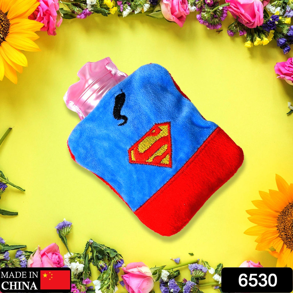 Close-up of the natural rubber hot water bag with its washable fabric cover.