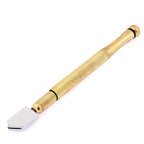 Professional gold metal glass cutter for precise glass cutting tasks.