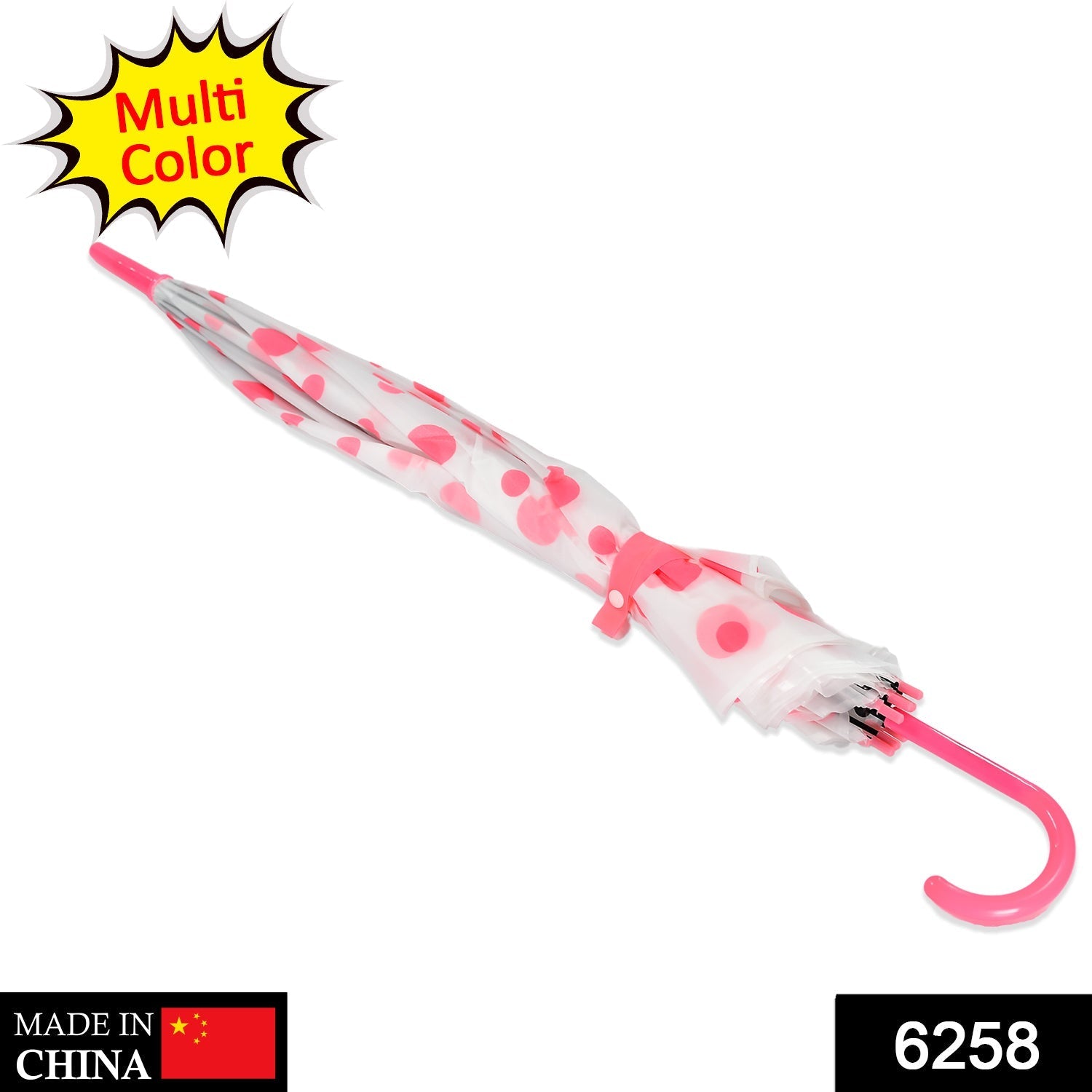 Stylish dot printed umbrella in vibrant colors for monsoon protection.