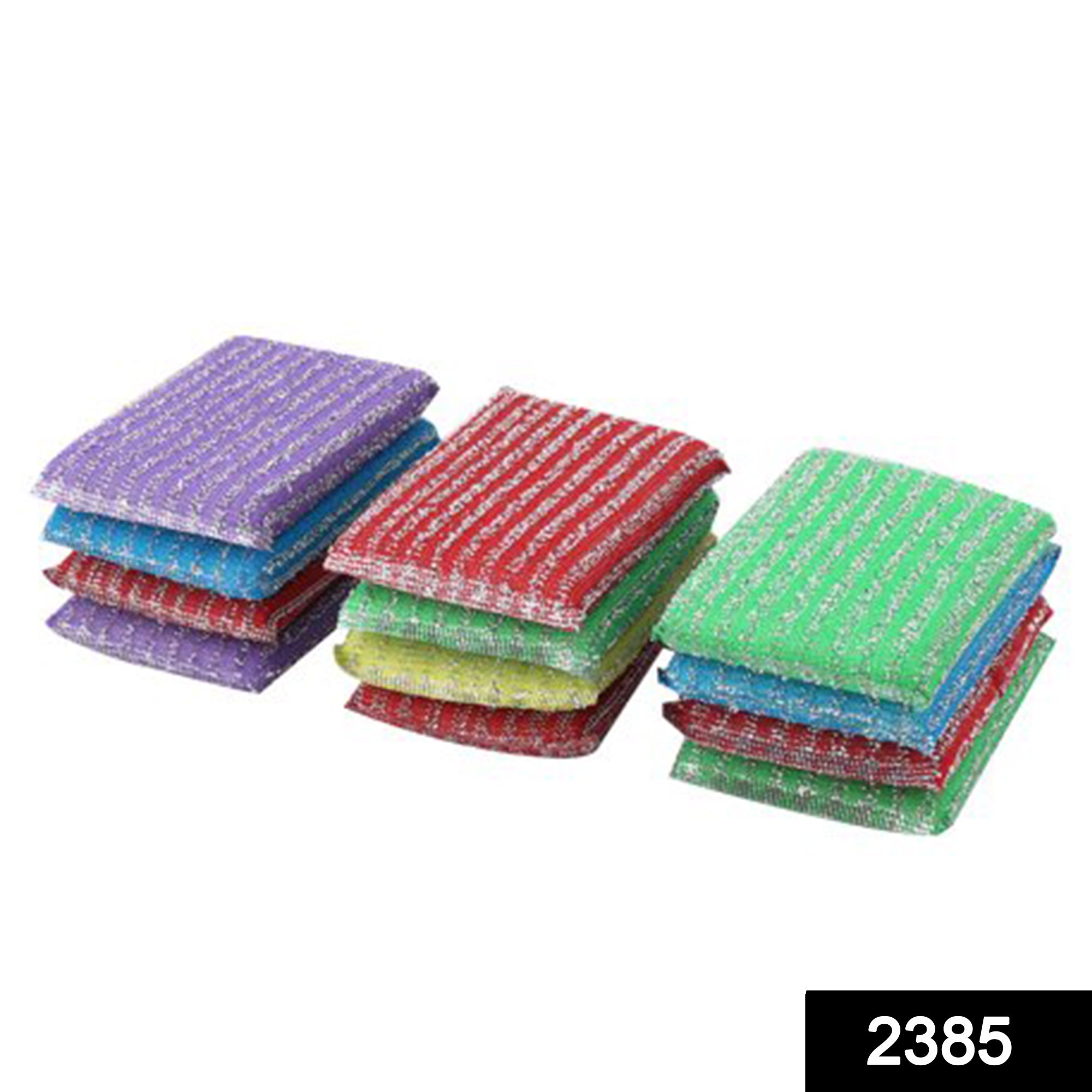 Close-up of a scratch-proof kitchen scrubber pad in action.
