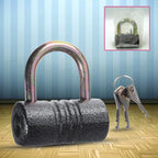 Angled front view of the FortiLock iron padlock, ready for heavy-duty security.