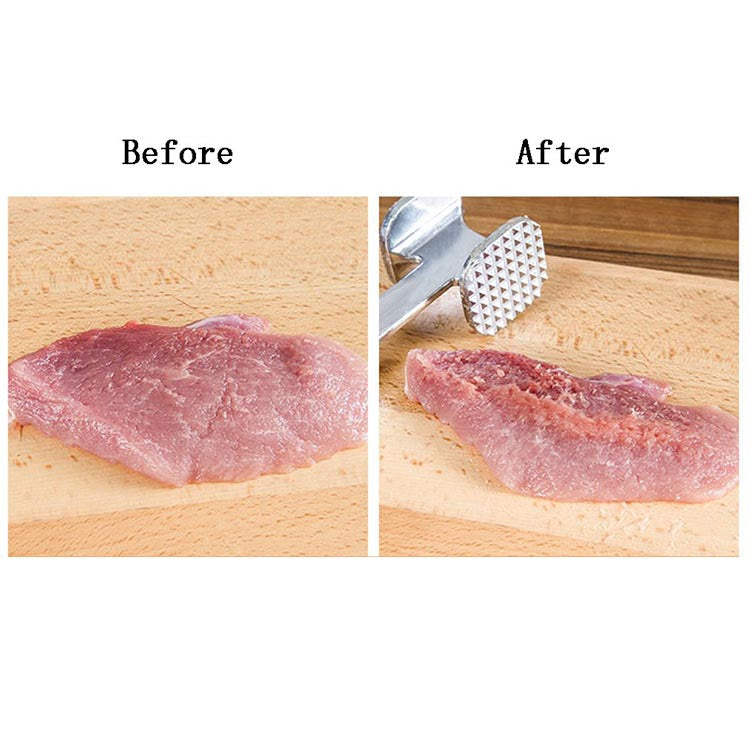 Professional-grade meat tenderizer hammer, an essential kitchen tool.