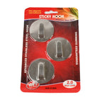 Pack of multiple heavy-duty self-adhesive wall hooks for versatile use.