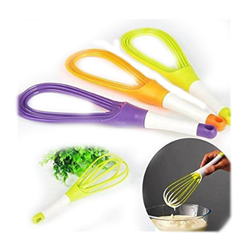 Versatile plastic whisk mixer designed for various liquids, batters, and sauces.