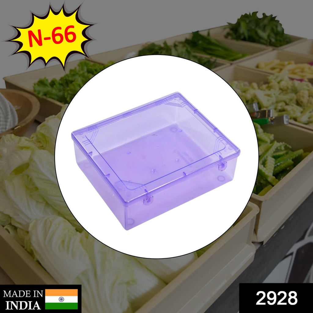 Lightweight plastic storage container, perfect for home organization.