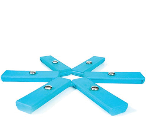 Storage solution showing the compact foldable hotmat rolled up for space-saving.