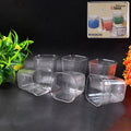 6-piece transparent diamond plastic glass set with serving tray