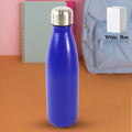 Stainless steel 400ml water bottle with aqua finish, lightweight and leak proof