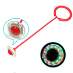 Vibrant LED jumping ring for kids with a flashing ankle skip ball in action.