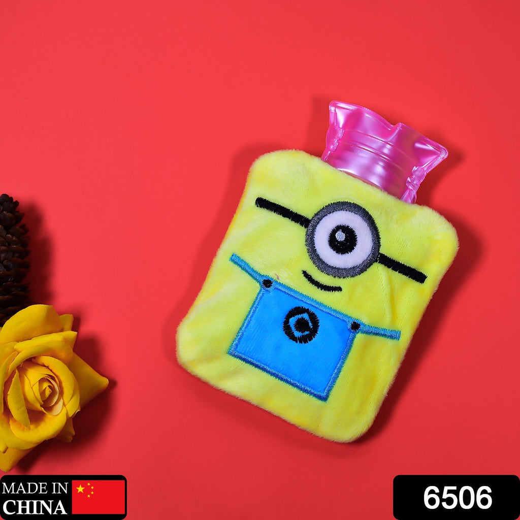 Cute Minions hot water bag displayed, ideal for soothing neck and shoulder pain.
