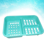 Front view of the triple compartment soap case, showcasing its self-draining design.