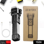 Multi-functional emergency flashlight demonstrating various light modes and safety features.