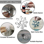 Close-up of the Snowflake Multi-Tool's integrated bottle opener and screwdriver tips.