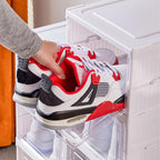 Empty 4-tier stackable storage rack, showcasing its clean design and ample space.