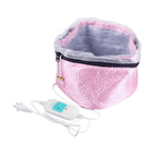 Inside view of the waterproof inner lining of the hair steamer cap.