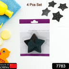 Close-up of a blue star-shaped PVC anti-slip bath mat with suction cups.