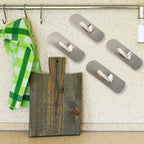 Set of Bathora heavy-duty self-adhesive hooks in stainless steel, shown on a clean background.