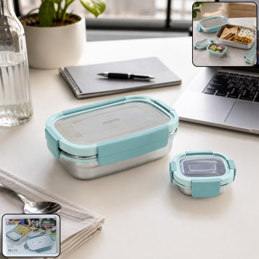 Inner compartments of stainless steel lunch box set