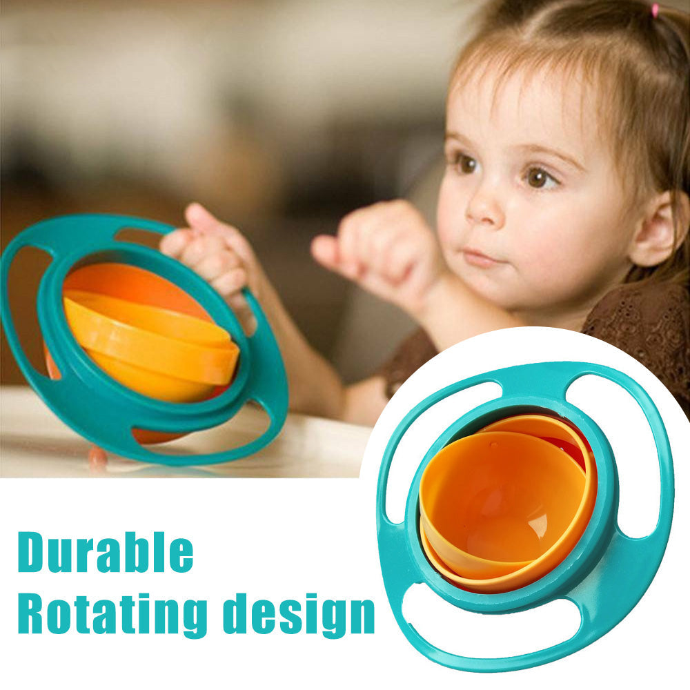 Detailed view of the non-spill toddler bowl's handles, designed for easy carrying.