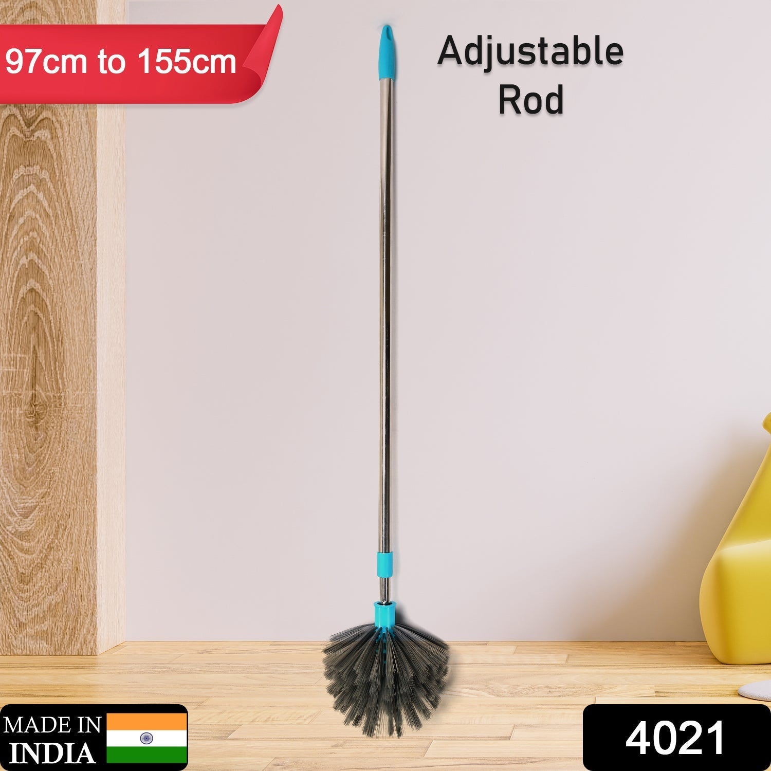 Close-up of the flexible head of the cobweb cleaning brush for effective dust removal.