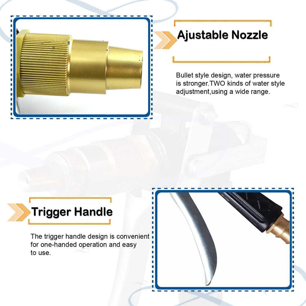Top view of the stylish gold hose nozzle, perfect for all watering needs.