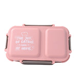 Closed BPA-Free 2-Compartment lunch box with pastel design on wooden table
