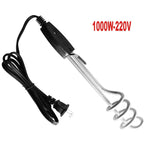 1000W water heater featuring a heat-proof plastic handle for safety.
