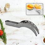 Clean and ready-to-use stainless steel fruit slicer.