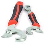 Two BoltForce adjustable wrenches, red and black, ready for home improvement tasks.