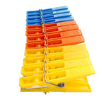Pack of 12 strong grip laundry pegs in bright colours, essential for every home.