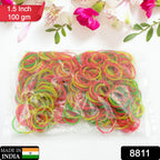 A close-up pile of strong, elastic multicolor rubber bands from VoltDesk.