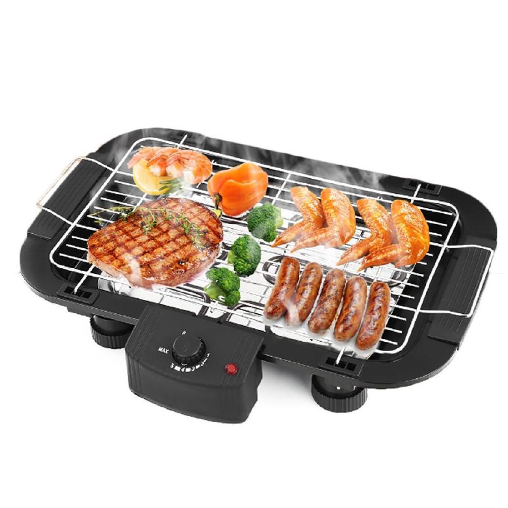 Siplix Smokeless Electric Grill, 2000W, ready for indoor barbecue.