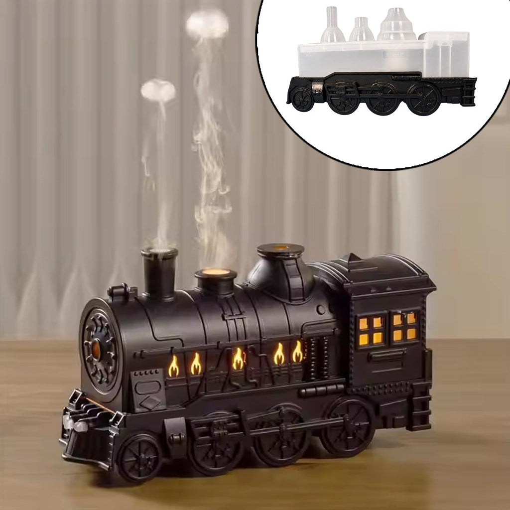 Portable retro train mini humidifier emitting fine mist for air quality