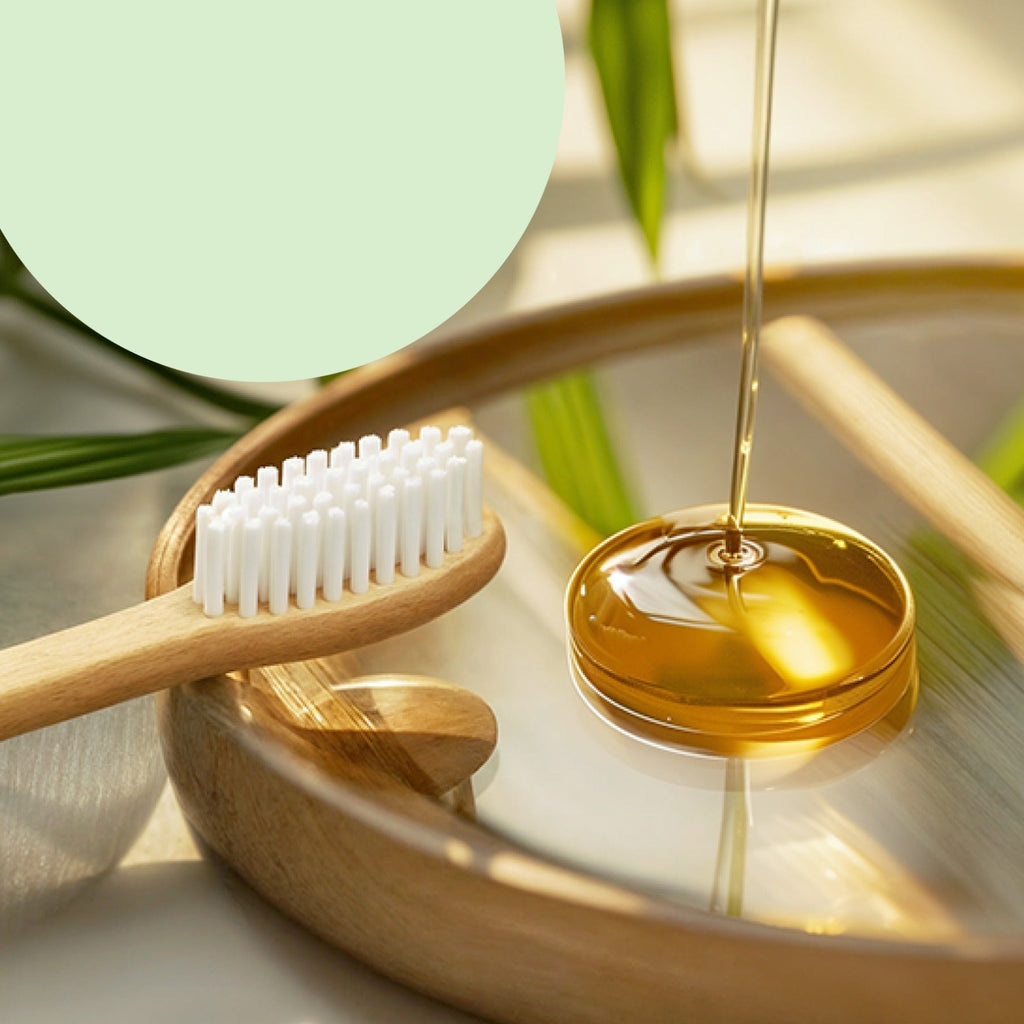 Two bamboo toothbrushes with comfortable ergonomic handles and medium bristles