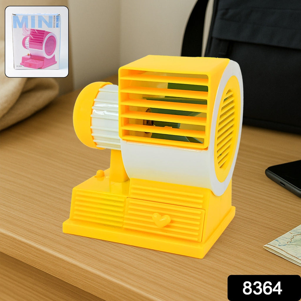 Compact portable mini desk fan powered via USB