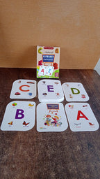 Alphabet flash cards for early learners with bright visuals and rounded corners