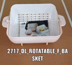 Detailed view of the plastic rotatable strainer's durable construction.