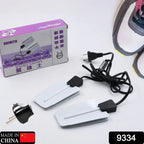 Electric portable shoe dryer 220V shown from an angle, compact and USB powered.