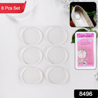 Soft silicone heel pads placed inside women's shoes for foot protection