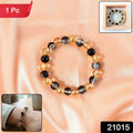Dual-Tone Crystal Beaded Stretch Bracelet styled on wrist showcasing elegant sparkle